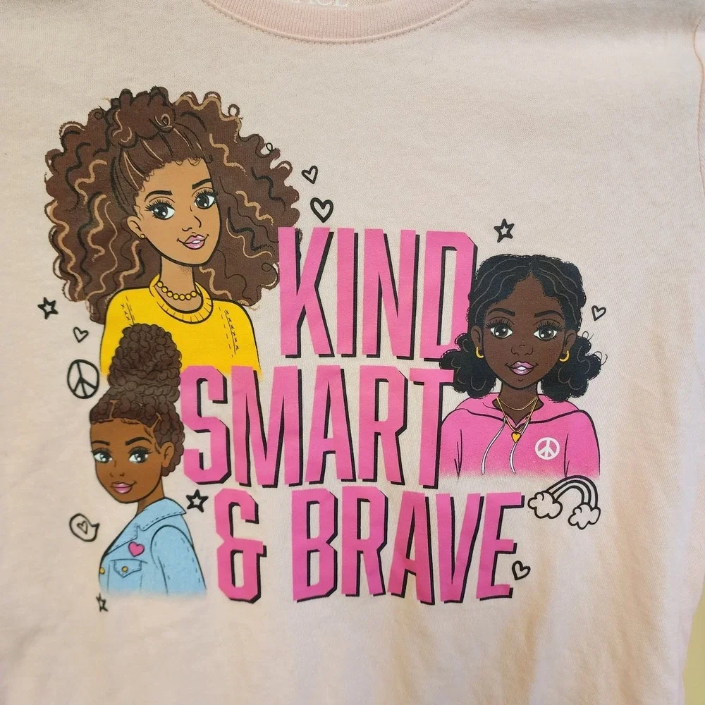 Girls The Childrens Place Graphic Size 7/8 Long Sleave Pink TEES LOT OF 2  NEW
